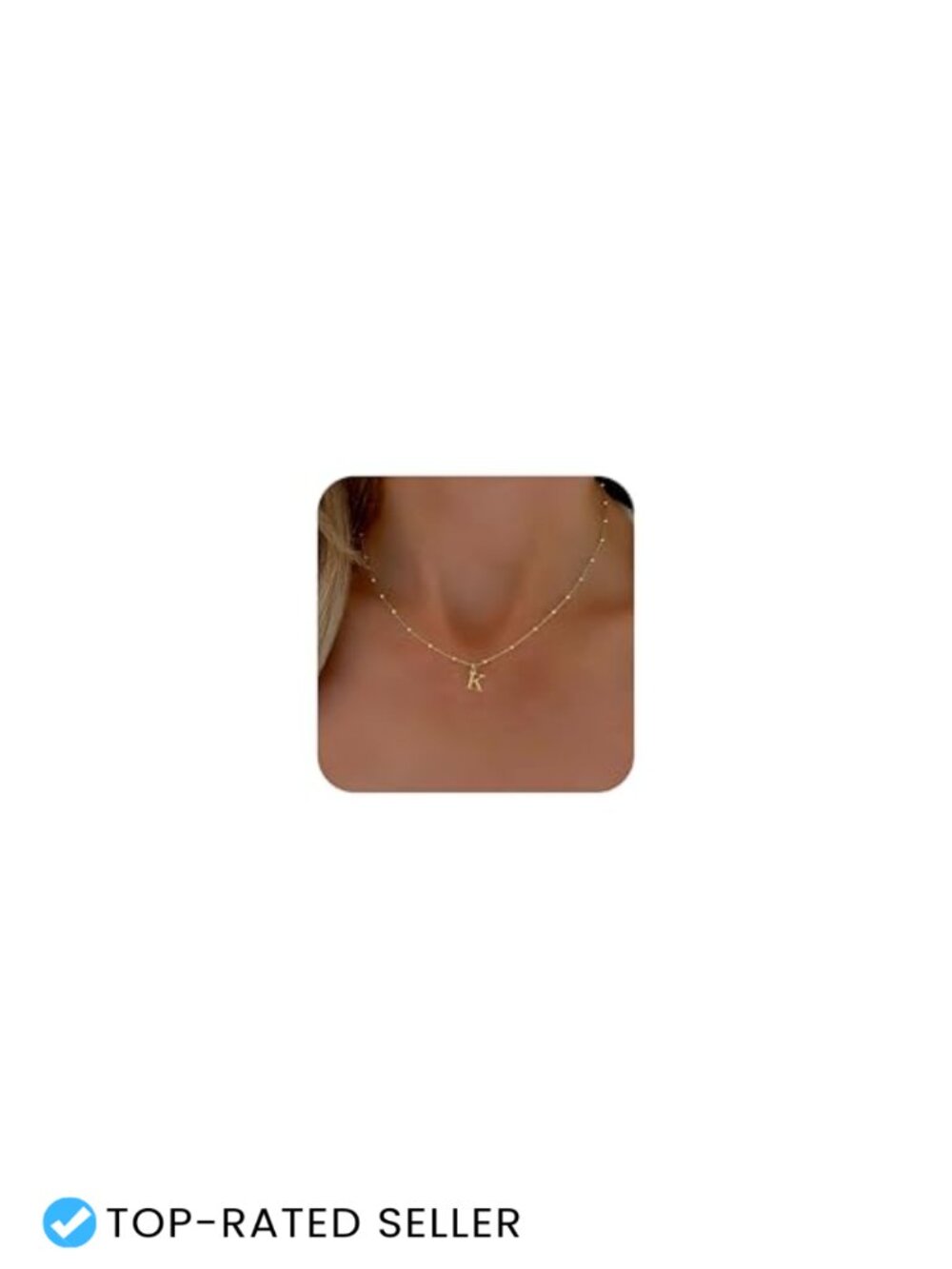 Brass Pendant Necklace Initial Charm Dainty Trendy Gift